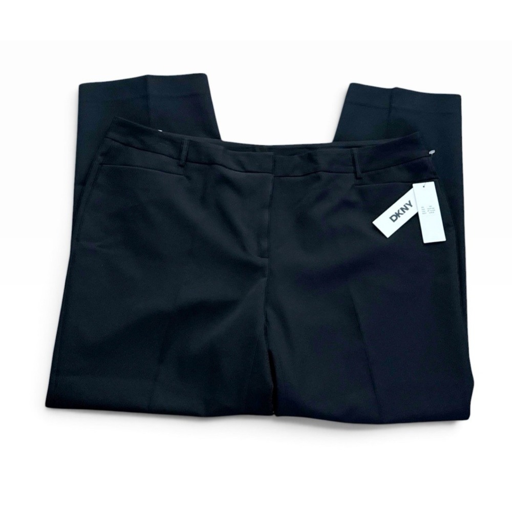 DKNY Women's 16W Fit & Flare Pants Jet Black NEW Inseam 31"